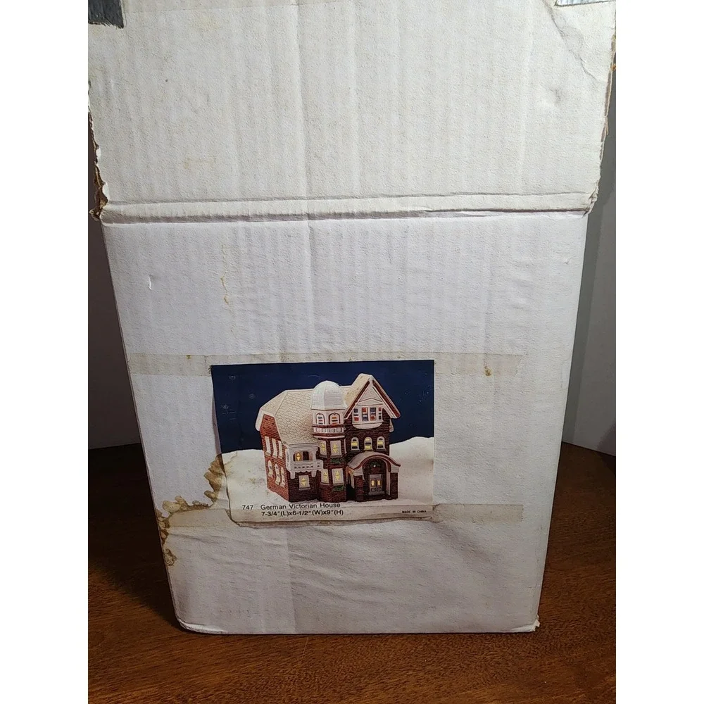 Vintage Yuletide Snow Hamlet German Victorian House 1988‎ Original Box (Damaged)